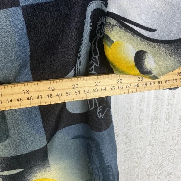 Claudio Nucci Mens Black Y2K Hip Hop Retro Music Hawaiian Button Up Shirt Size L - Picture 15 of 16